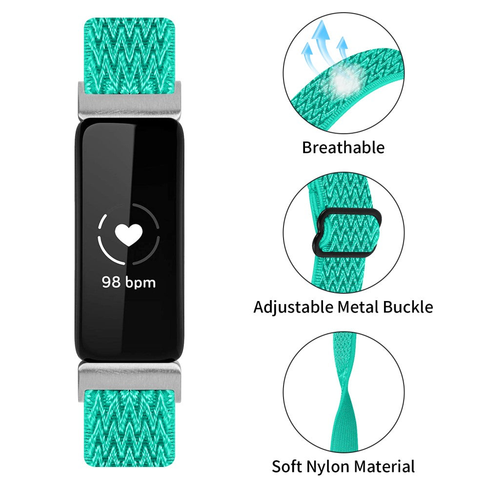 Meget Nydelig Nylon Rem passer til Fitbit Inspire 3 - Grøn#serie_9