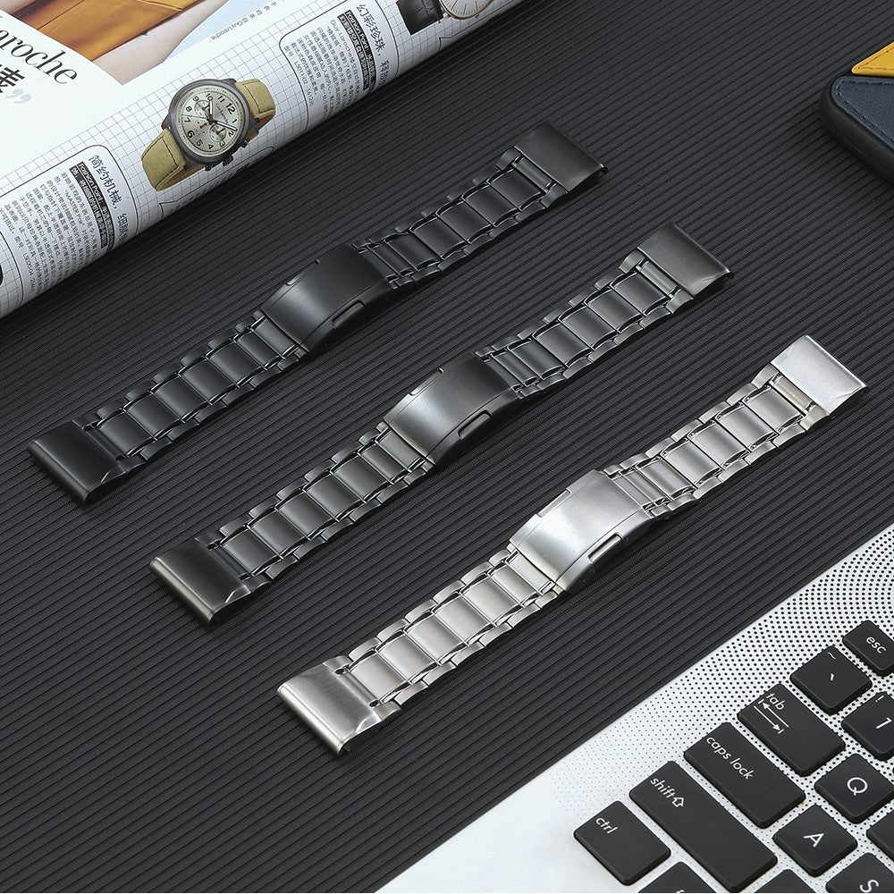 Mega Fed Metal Universal Rem passer til Smartwatch - Sort#serie_2