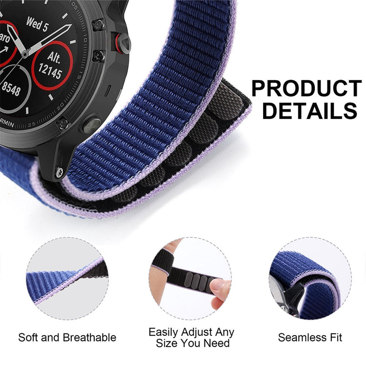 Superflot Nylon Universal Rem passer til Smartwatch - Lilla#serie_3