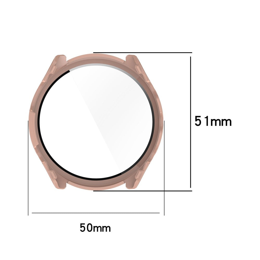 Mega Fint Cover med Skærmbeskytter i Plastik og Hærdet Glas passer til Garmin Forerunner 965 - Pink#serie_1