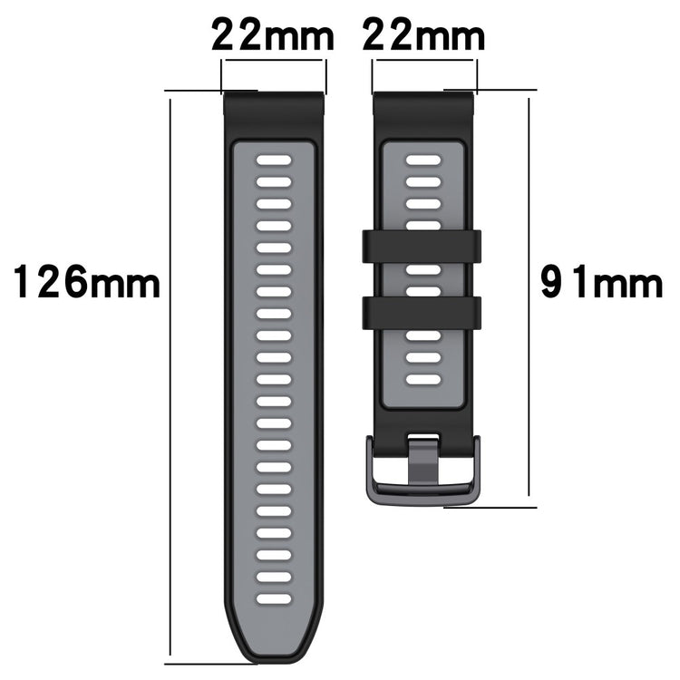 Super Slidstærk Silikone Universal Rem passer til Smartwatch - Sort#serie_1