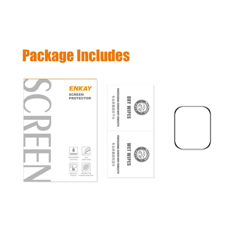 Apple Watch Series 7 45mm Plastik  3D Kurvet Skærmbeskytter - Gennemsigtig#serie_1