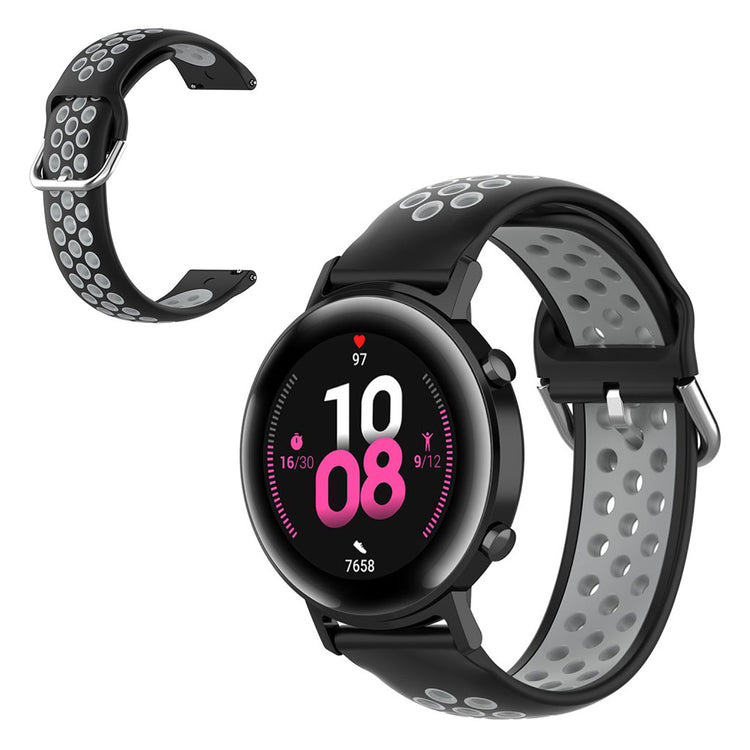 20mm Universal bi-color silicone watch strap - Black / Grey#serie_1