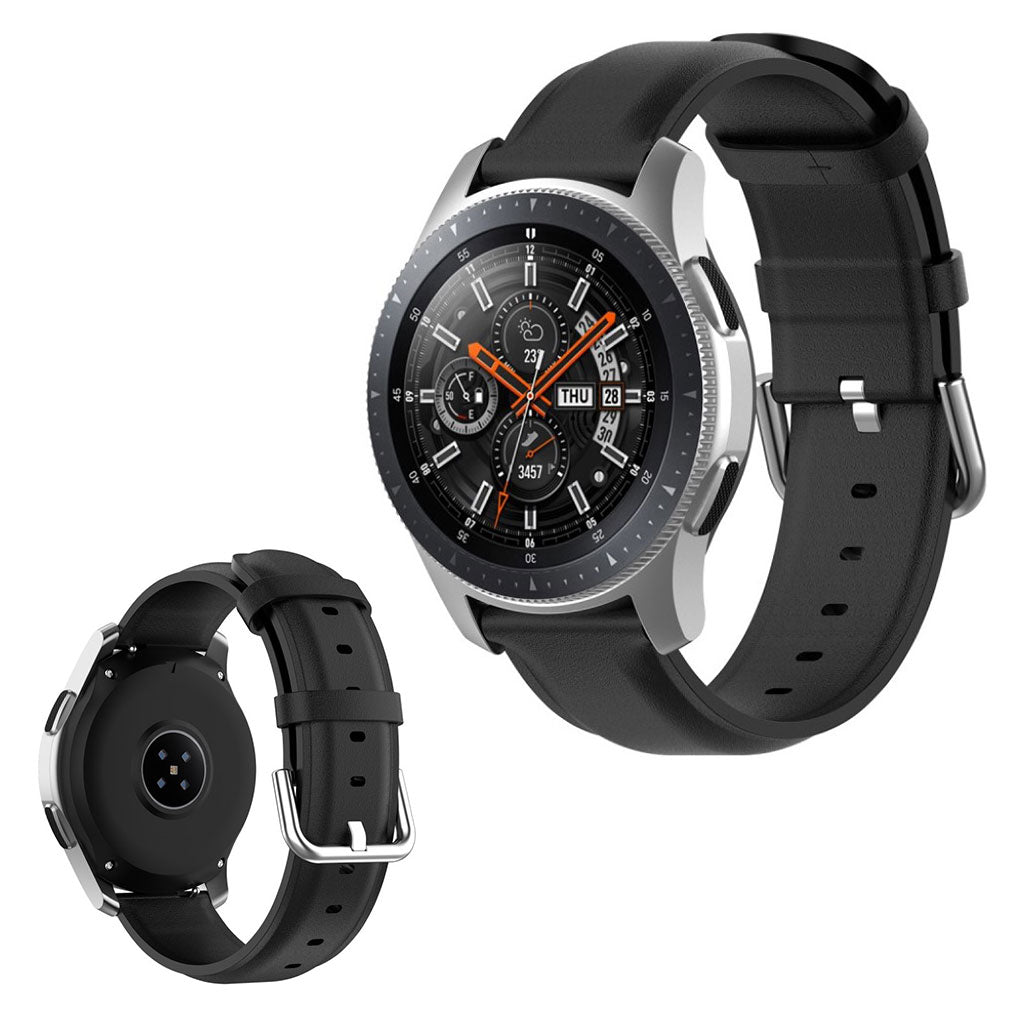 Genuine leather watch band for Samsung and Huawei watch - Black#serie_1