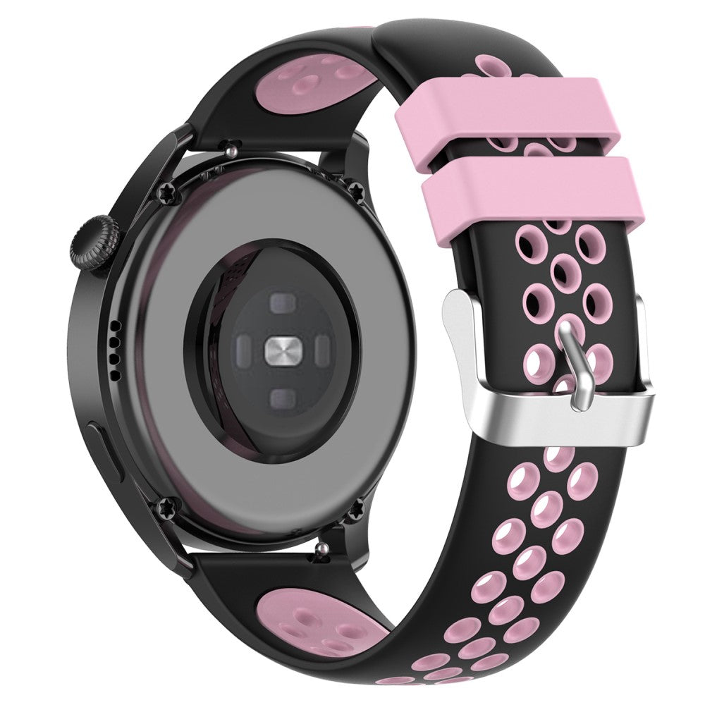20mm Universal dual color silicone watch strap - Black / Pink#serie_1