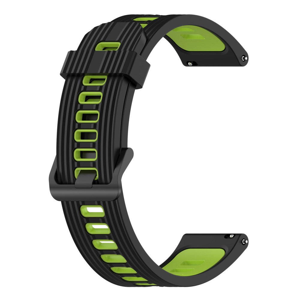 20mm Universal bi-color silicone watch strap - Black / Lime#serie_1