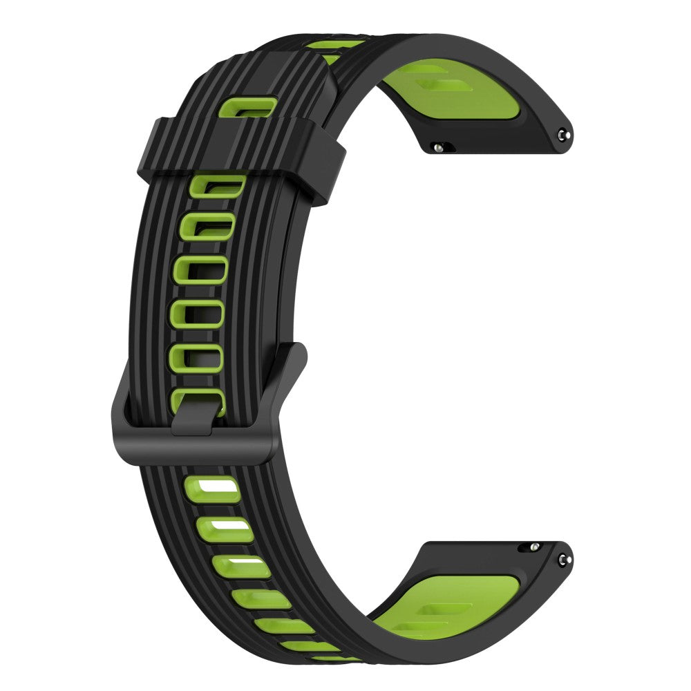 20mm Universal bi-color silicone watch strap - Black / Lime#serie_1