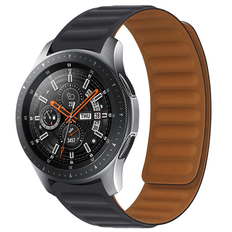 20mm Universal silicone magnetic lock watch strap - Black#serie_8