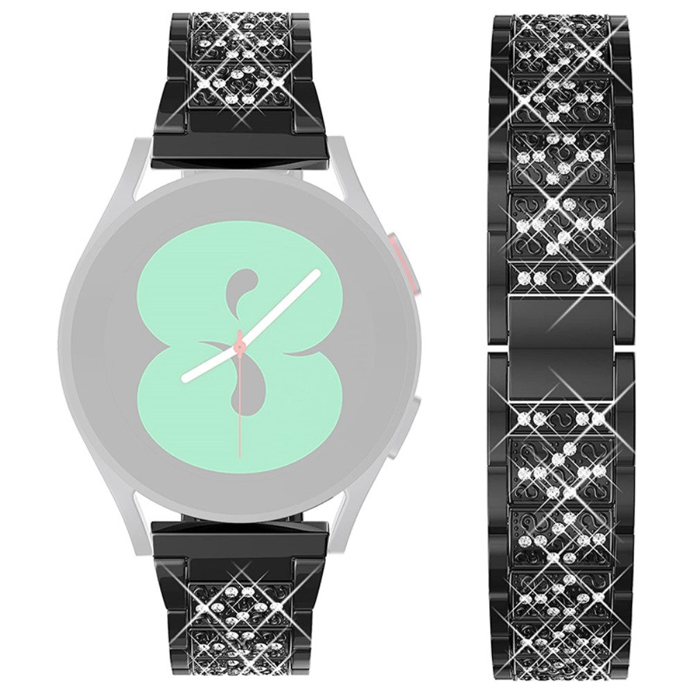 20mm Universal rhinestone décor watch strap - Black#serie_1