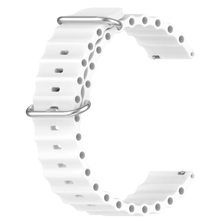 20mm Universal wave design silicone watch strap - White#serie_2