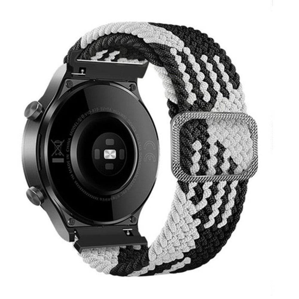 22mm Universal nylon strap with buckle - Black / White#serie_7