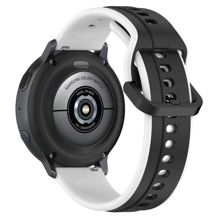 20mm Universal dual color silicone strap - Black / White#serie_3