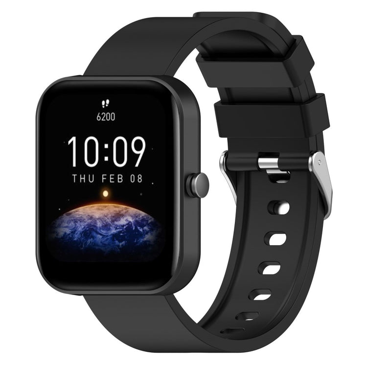 Meget Slidstærk Silikone Universal Rem passer til Smartwatch - Sort#serie_1