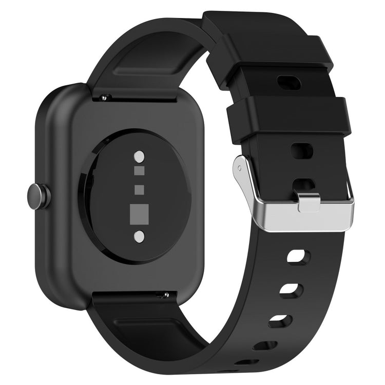 20mm Universal silicone strap with stainless steel buckle - Black#serie_1