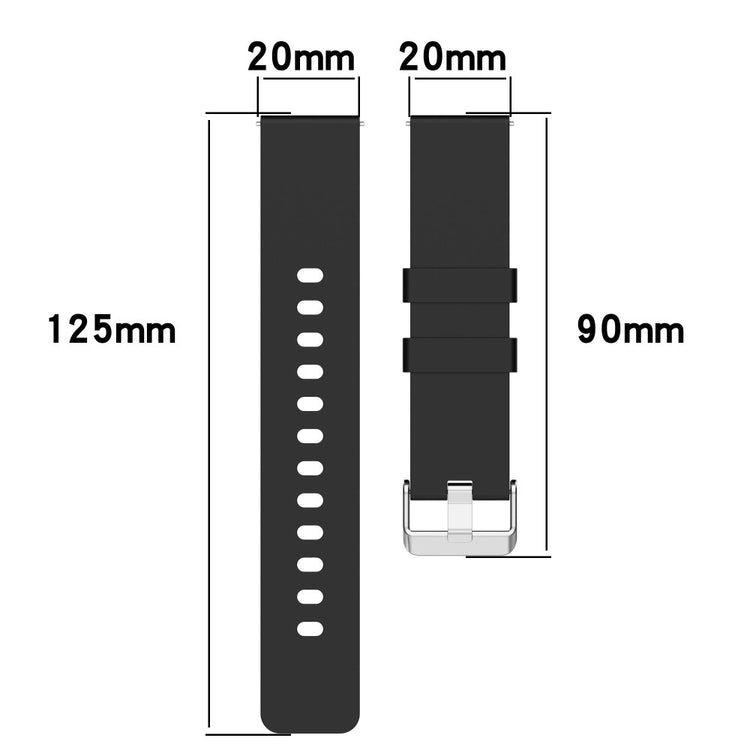 Meget Slidstærk Silikone Universal Rem passer til Smartwatch - Hvid#serie_3