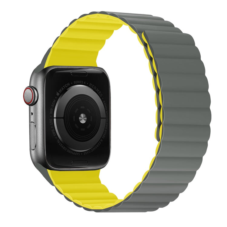 Mega fint Apple Watch Series 7 41mm Silikone Rem - Sølv#serie_8