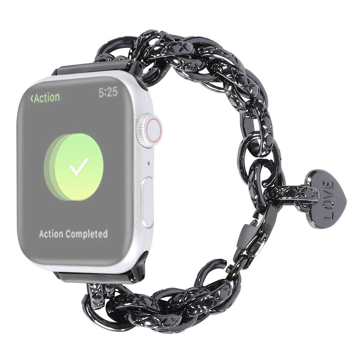 Meget kønt Apple Watch Series 7 41mm Metal Rem - Sort#serie_1