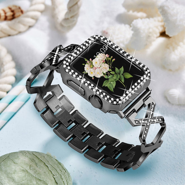 Apple Watch Series 7 45mm Metal Cover med Rem - Sort#serie_2