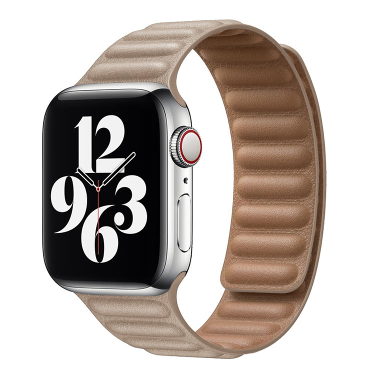 Super pænt Universal Apple Ægte læder Urrem - Beige#serie_19