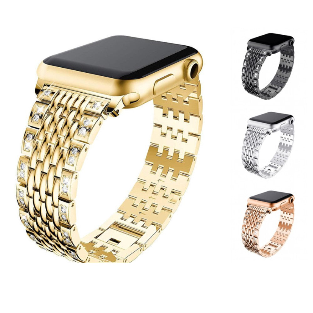 Mega smuk Universal Apple Metal og Rhinsten Rem - Sølv#serie_3