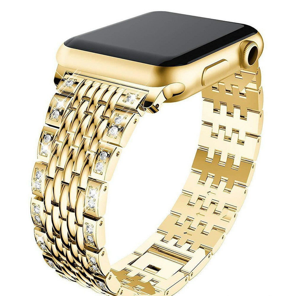 Mega smuk Universal Apple Metal og Rhinsten Rem - Guld#serie_4