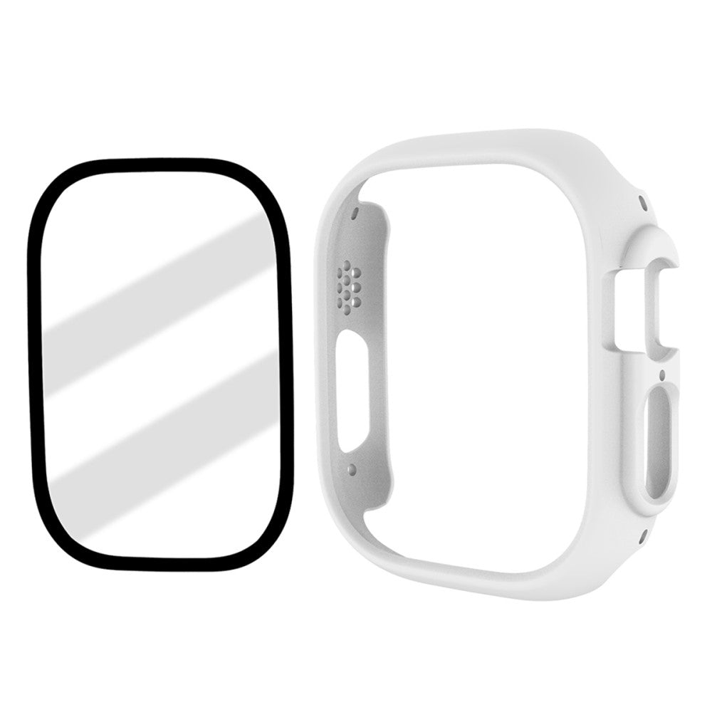 Apple Watch Ultra Plastik Cover med Skærmbeskytter og Hærdet Glas - Hvid#serie_1