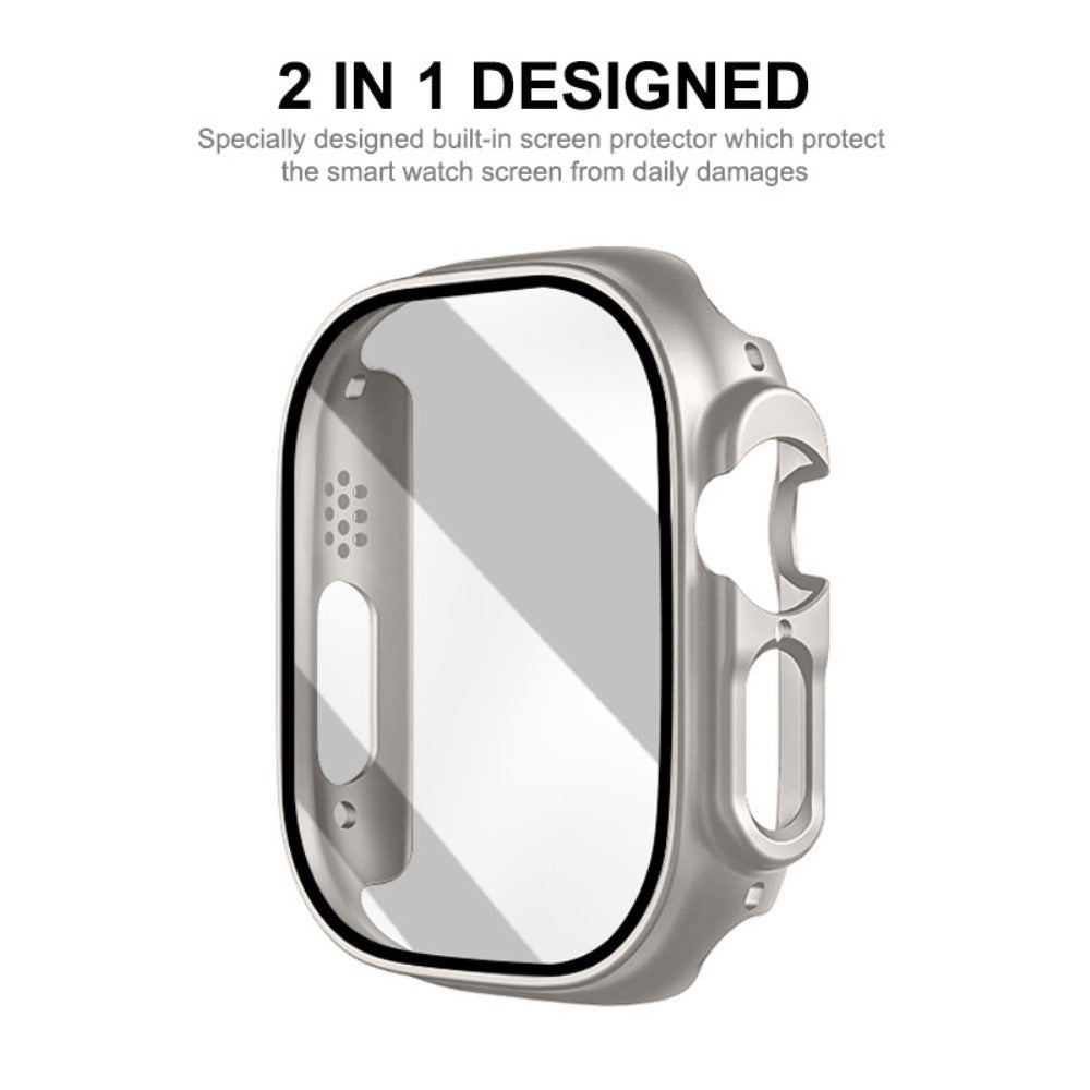 Mega Fed Apple Watch Ultra Cover med Skærmbeskytter i Plastik og Hærdet Glas - Sort#serie_5
