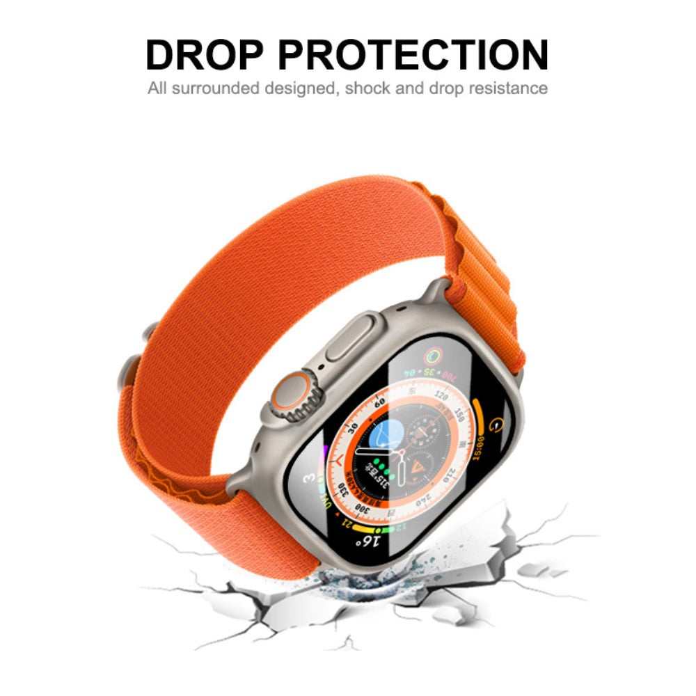 Mega Fed Apple Watch Ultra Cover med Skærmbeskytter i Plastik og Hærdet Glas - Blå#serie_8