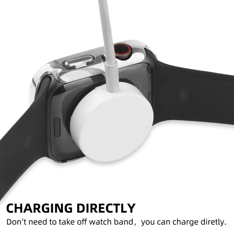 Apple Watch Series 8 (45mm) / Apple Watch Series 7 45mm Plastik Cover med Rem og Hærdet Glas - Sølv#serie_3