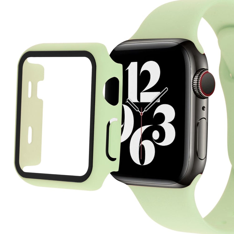 Apple Watch Series 8 (45mm) / Apple Watch Series 7 45mm Plastik Rem med Cover og Hærdet Glas - Grøn#serie_5