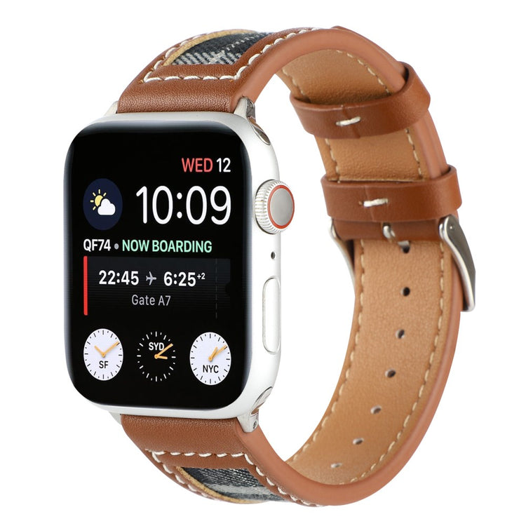 Mega Fed Kunstlæder Og Nylon Universal Rem passer til Apple Smartwatch - Grøn#serie_2