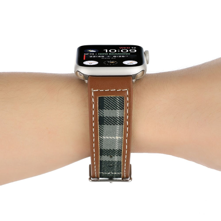 Mega Fed Kunstlæder Og Nylon Universal Rem passer til Apple Smartwatch - Grøn#serie_2