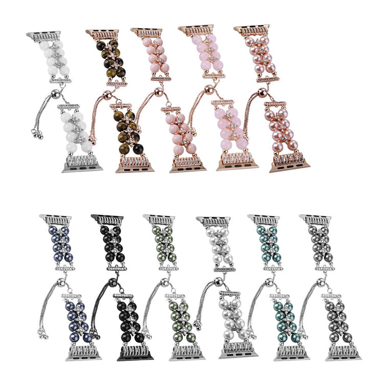 Skøn Plastik Og Rhinsten Universal Rem passer til Apple Smartwatch - Blå#serie_1