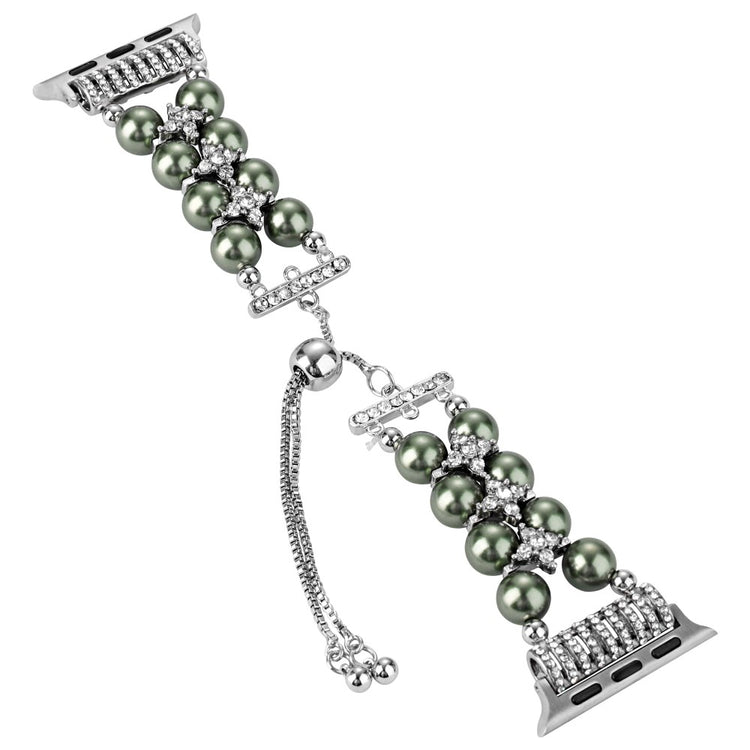 Skøn Plastik Og Rhinsten Universal Rem passer til Apple Smartwatch - Grøn#serie_3