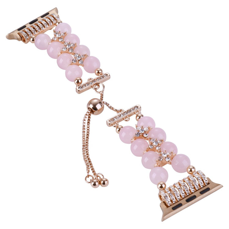 Skøn Plastik Og Rhinsten Universal Rem passer til Apple Smartwatch - Pink#serie_7