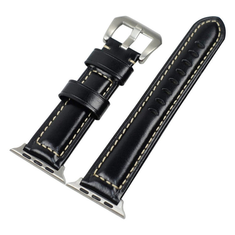 Mega holdbart Apple Watch Series 4 40mm Ægte læder Rem - Sort#serie_1