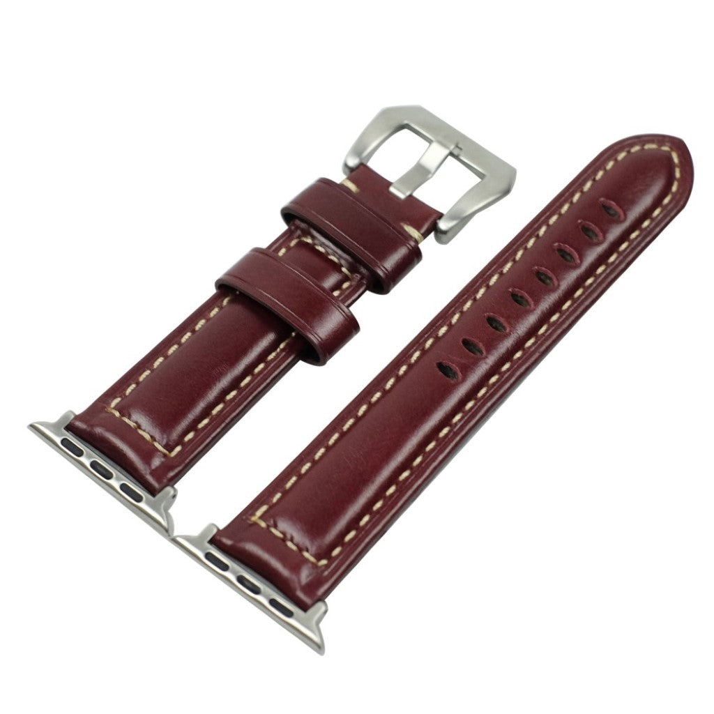 Mega holdbart Apple Watch Series 4 40mm Ægte læder Rem - Rød#serie_2
