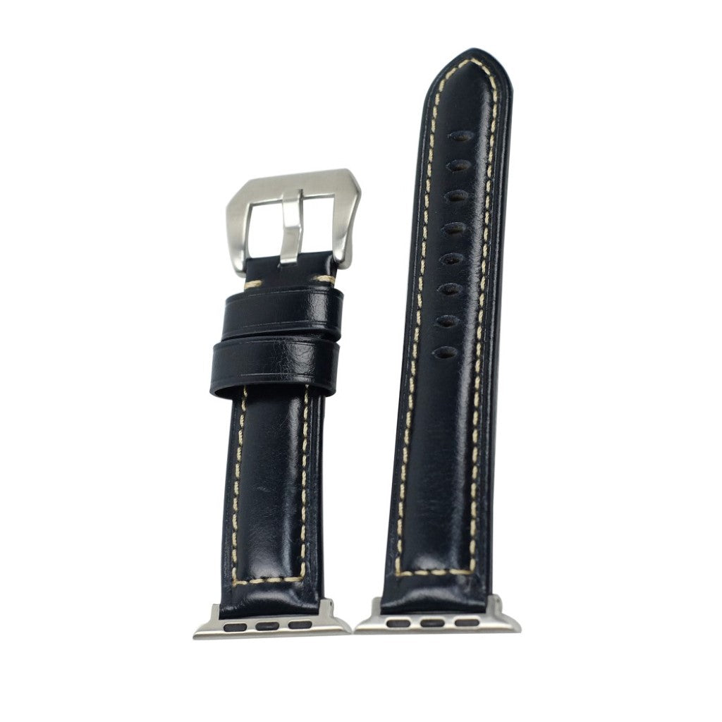 Mega holdbart Apple Watch Series 4 40mm Ægte læder Rem - Blå#serie_3