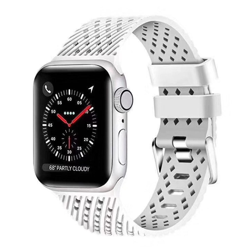 Vildt skøn Apple Watch Series 5 40mm Silikone Rem - Hvid#serie_1