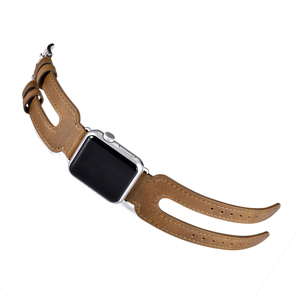 Helt vildt fint Apple Watch Series 5 40mm Ægte læder Rem - Brun#serie_2