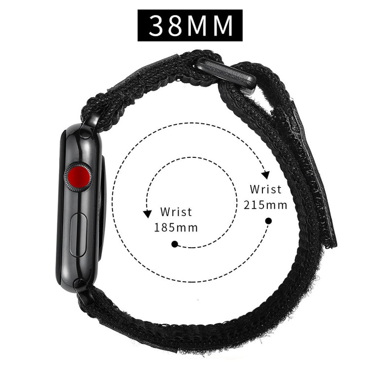 Skøn Apple Watch Series 5 40mm / Apple Watch 40mm Nylon Rem - Sort#serie_047