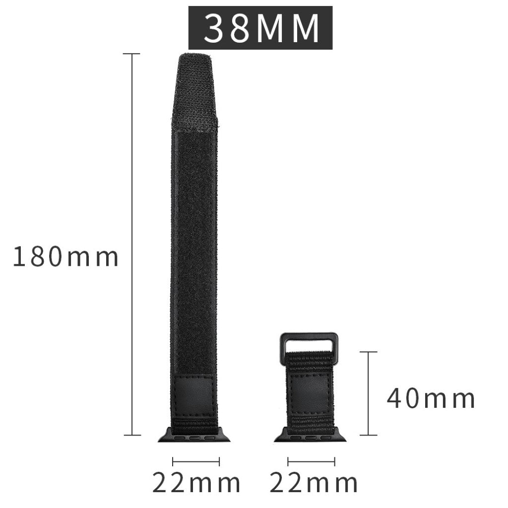 Skøn Apple Watch Series 5 40mm / Apple Watch 40mm Nylon Rem - Sort#serie_047