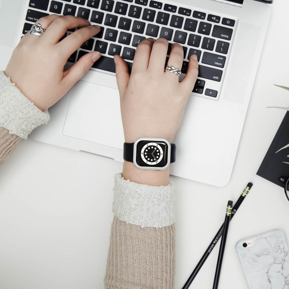 Universal Apple  Metal og Rhinsten Bumper  - Sølv#serie_120