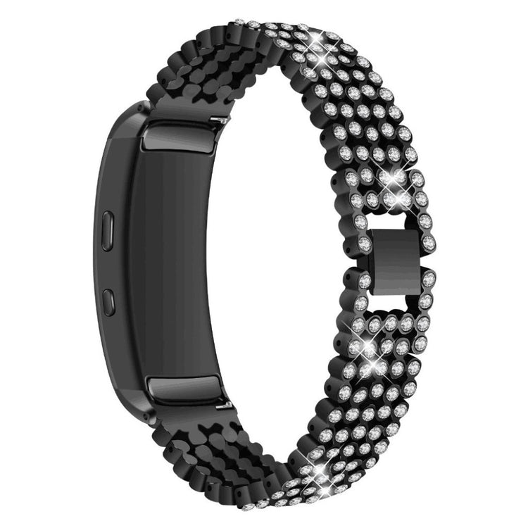 Meget godt Samsung Gear Fit2 Metal og Rhinsten Rem - Sort#serie_3