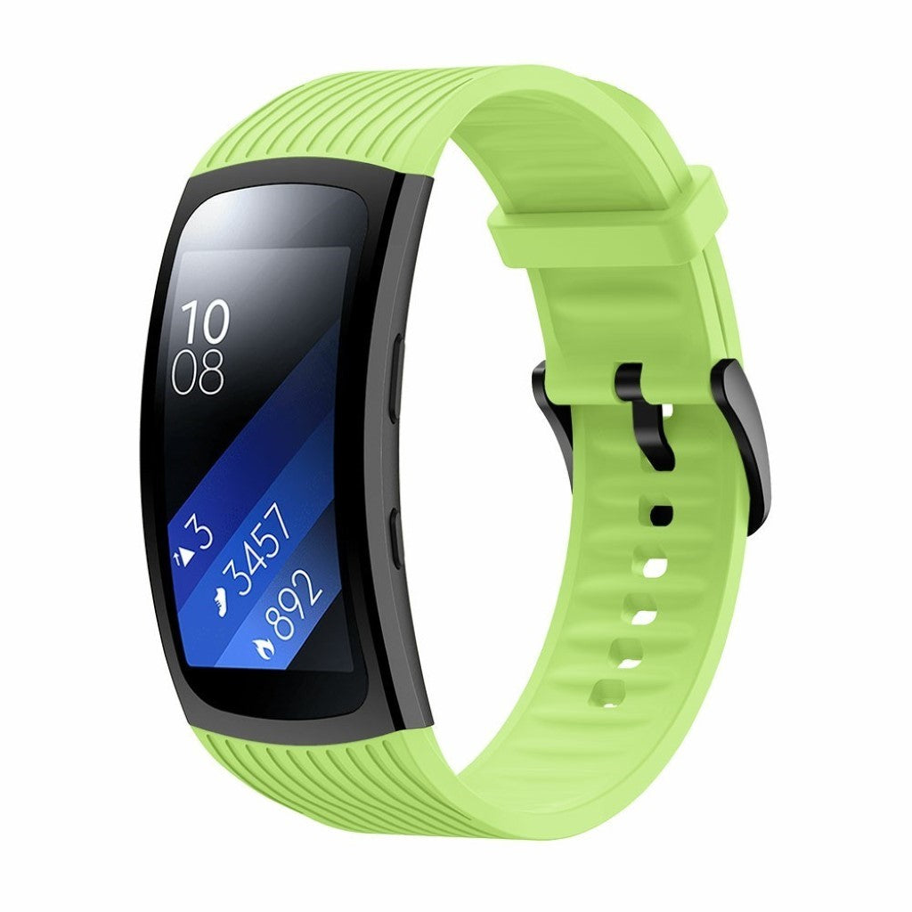 Helt vildt sejt Samsung Gear Fit2 Pro Silikone Rem - Størrelse: L - Grøn#serie_6