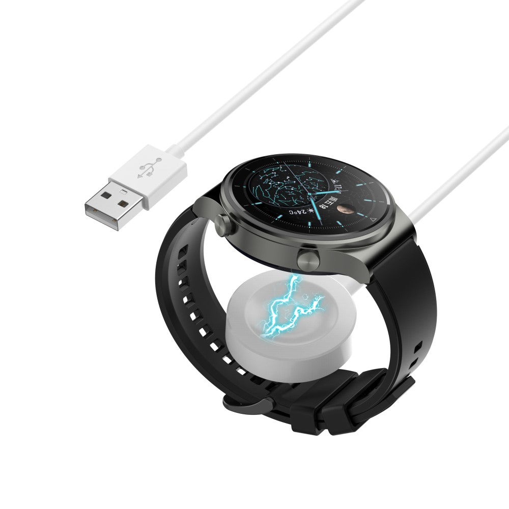Plastik Universal Huawei Smartwatch  Magnetisk Opladningskabel - Hvid#serie_2
