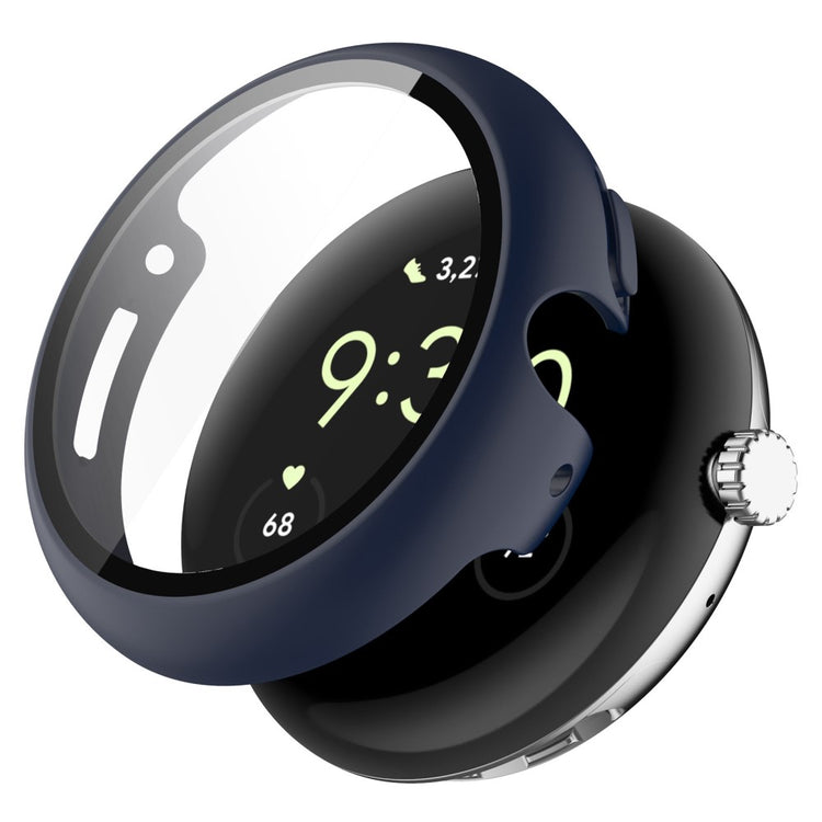 Super Flot Google Pixel Watch Cover med Skærmbeskytter i Plastik og Hærdet Glas - Blå#serie_6