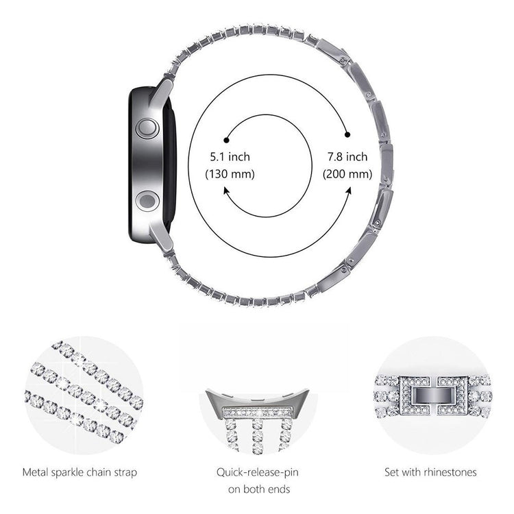 Rigtigt Skøn Metal Og Rhinsten Rem passer til Google Pixel Watch - Pink#serie_2