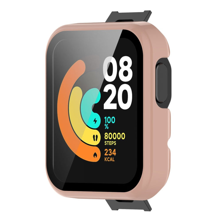 Super Fed Xiaomi Mi Watch Lite / Xiaomi Redmi Watch Cover med Skærmbeskytter i Plastik og Hærdet Glas - Pink#serie_4