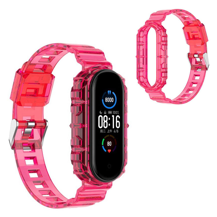 Fed Xiaomi Mi Smart Band 6 / Xiaomi Mi Band 5 Silikone Rem - Pink#serie_5